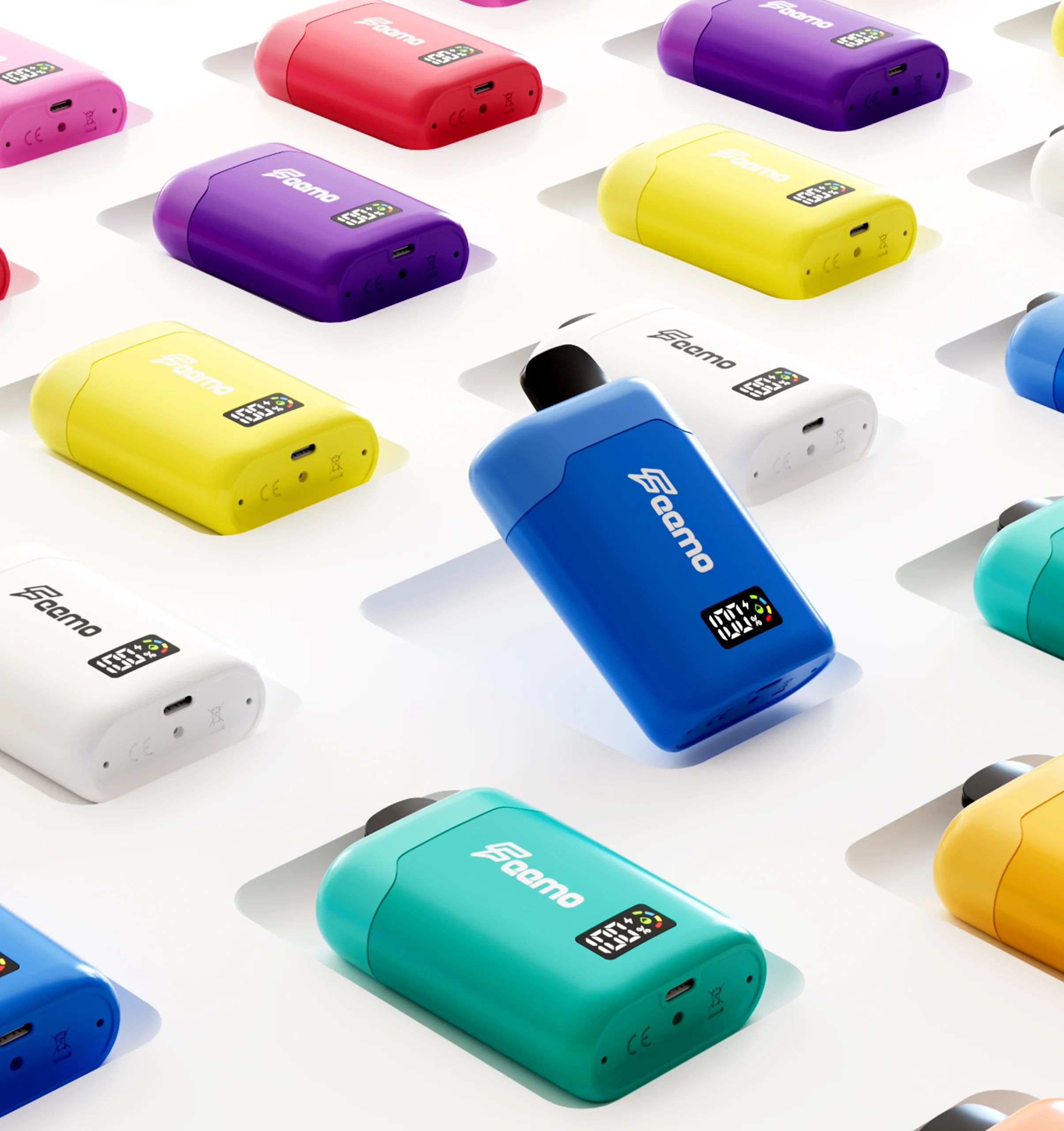 FEEMO colorful lineup for choosing flavors