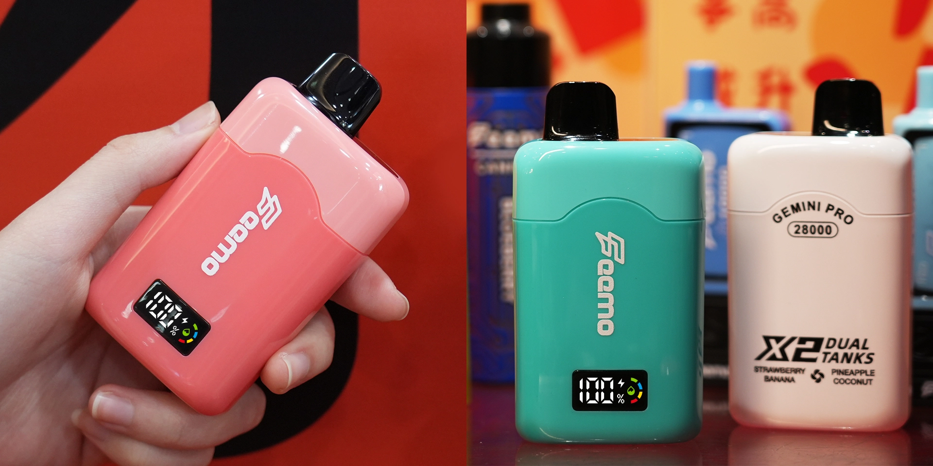 Three disposable vape devices showcase