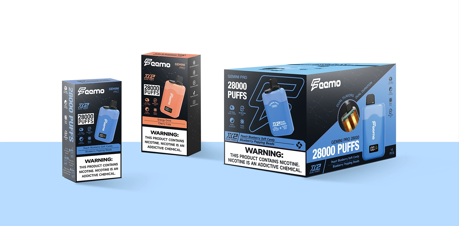 Disposable vape product packaging and devices